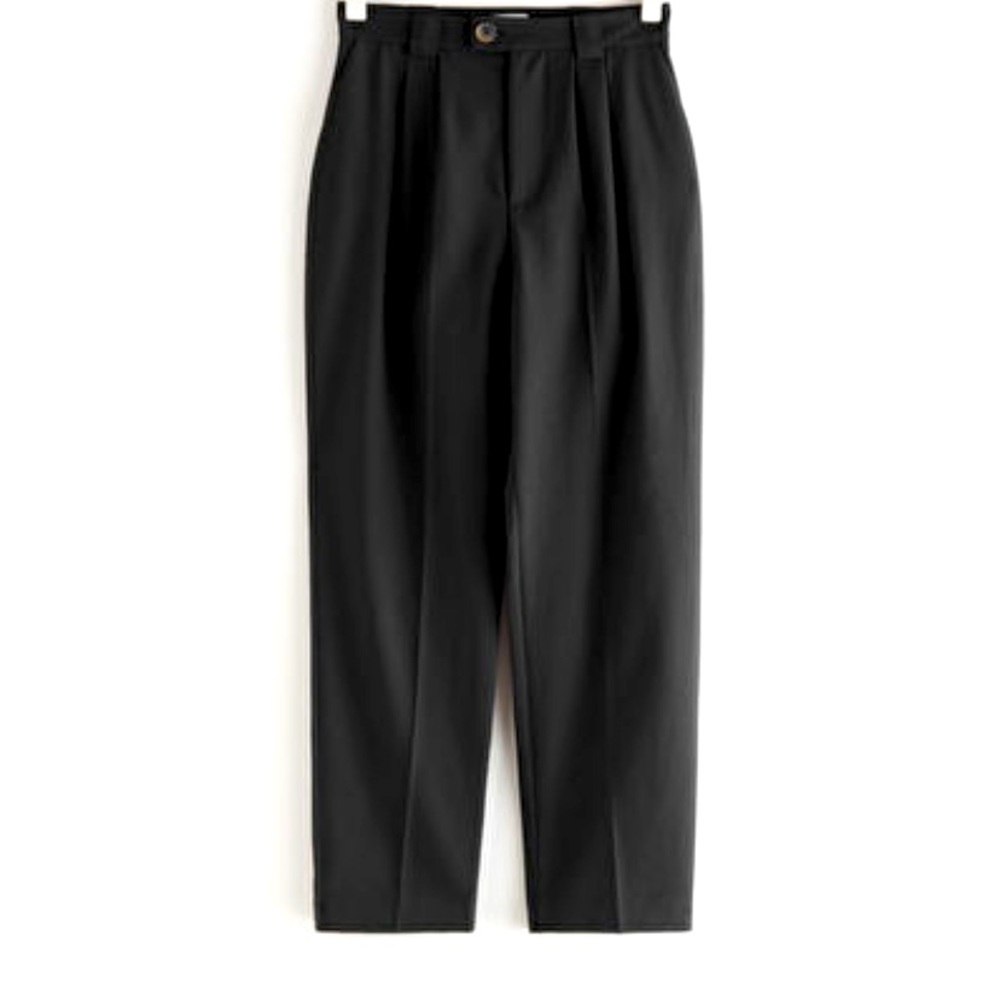 NWT &otherstories size 6 black crease front pants